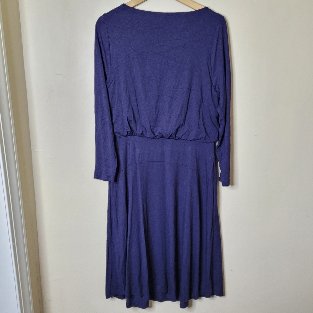 Boden Jersey Knit Navy Blue Midi Dress Size 10 - Picture 4 of 7